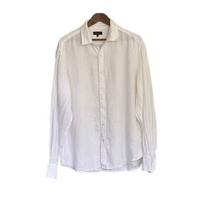 Quince White 100% European Linen Long Sleeve Button Down Shirt XL